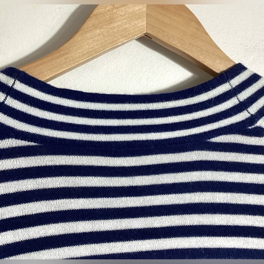 Talbots 1X Classic Capsule Striped Open Mid Length Teacher Cardigan Wool Blend - Picture 7 of 13